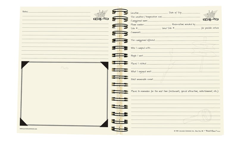 Write it Down series by Journals Unlimited, Guided Journal, Happy Camper, Glamping Journal, Full-size 7.5""x 9"", Kraft Hard Cover, Made in USA - Image 5